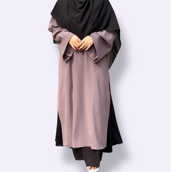 Dusky Lavender set - Long Kurti with Flowy Skirt - Image 2