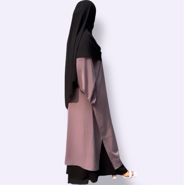 Dusky Lavender set - Long Kurti with Flowy Skirt - Image 3