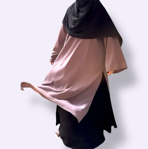 Dusky Lavender set - Long Kurti with Flowy Skirt - Image 4