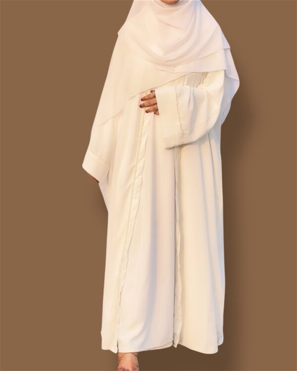 Pearl White 2-Piece Abaya set