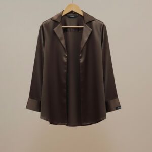 Chocolate brown satin shirt