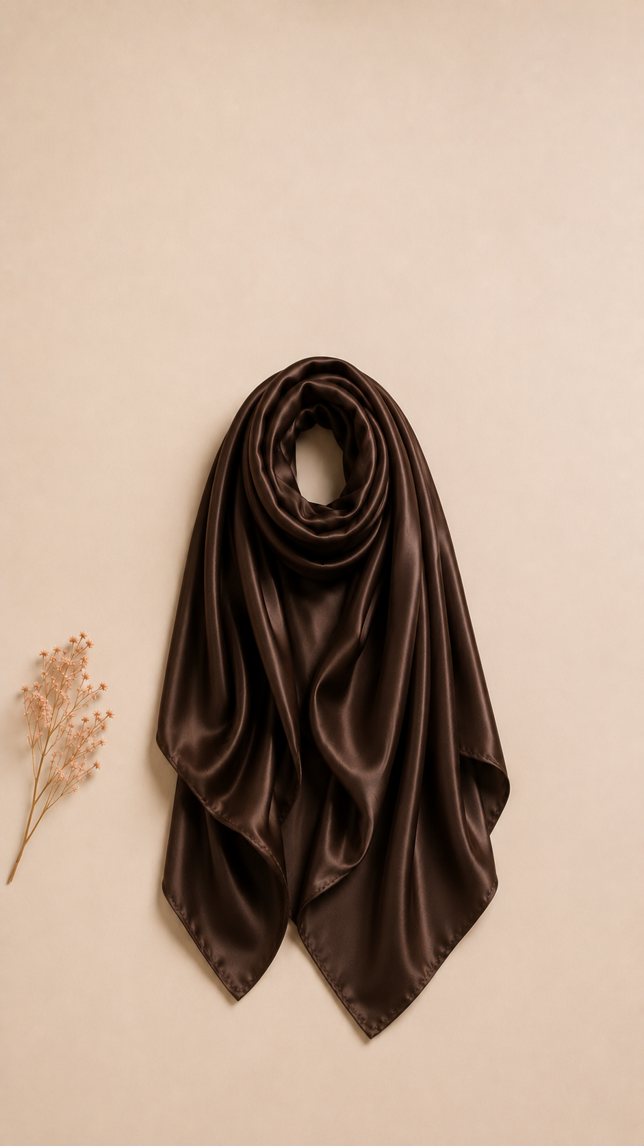 Mocha brown korean satin hijab 3 Mocha brown korean satin hijab - Image 3