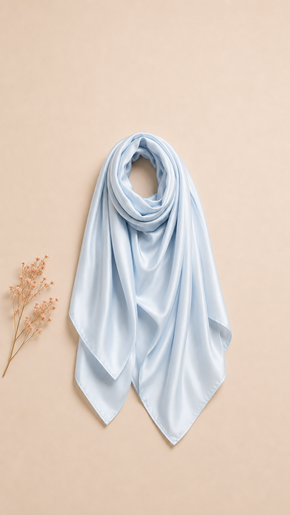 Light sky blue korean satin hijab 3 Light sky blue korean satin hijab - Image 3