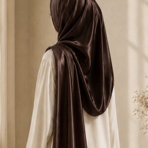 Home 6 Mocha brown korean satin hijab