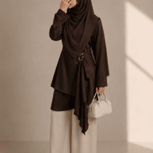 Espresso Belted Drape Top