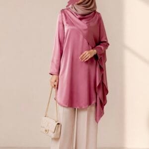 Mauve Cowl Waterfall Top