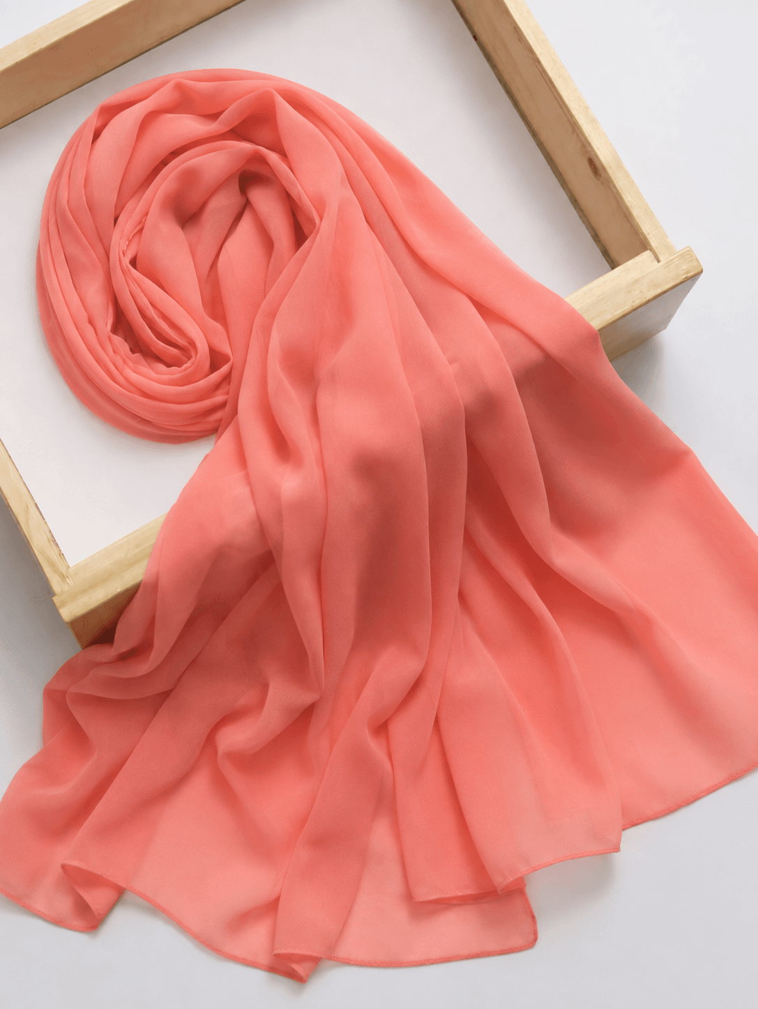 The Coral Crush - Malaysian Georgette Hijab 1 The Coral Crush - Malaysian Georgette Hijab